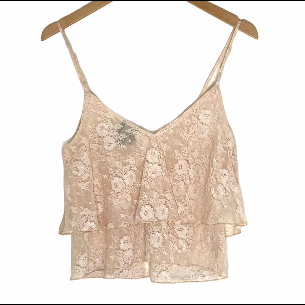 BLUE LIFE Coral Lace Sleveeless Tank Top